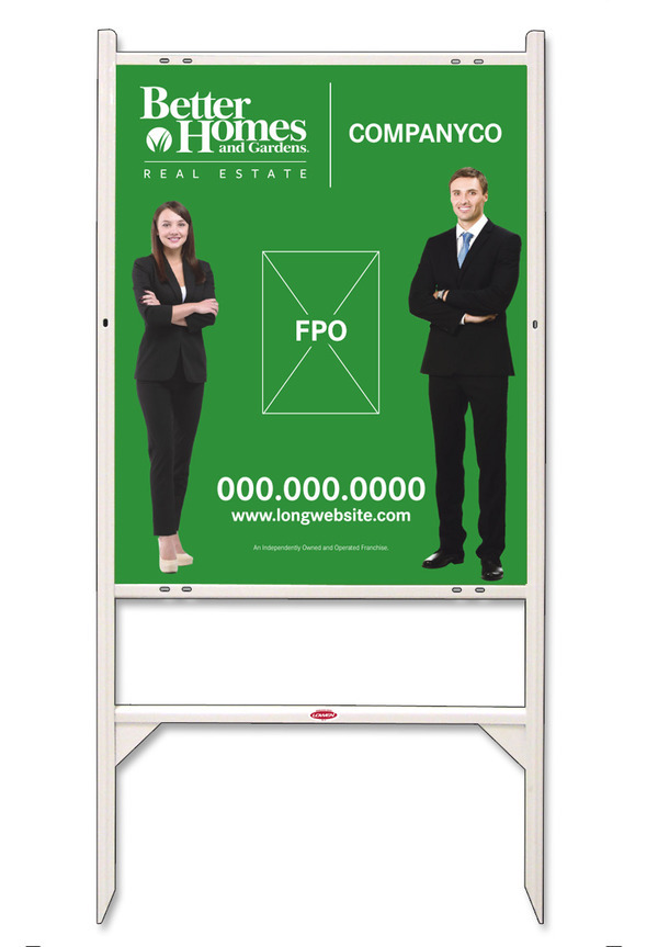 Better Homes and Gardens Real Estate Angle Iron Frame and Sign Panel Unit, 30"h x 24"w