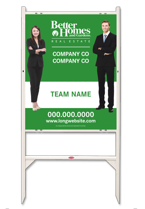 Better Homes and Gardens Real Estate Angle Iron Frame and Sign Panel Unit, 30"h x 24"w