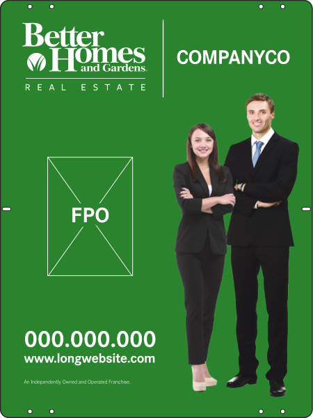 Better Homes and Gardens Real Estate Sign Panel, 24 GA Steel 24"h x 18"w