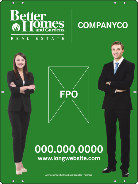 Better Homes and Gardens Real Estate Sign Panel, 24 GA Steel 24"h x 18"w