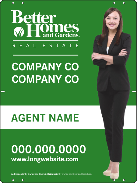 Better Homes and Gardens Real Estate Sign Panel, 24 GA Steel 24"h x 18"w