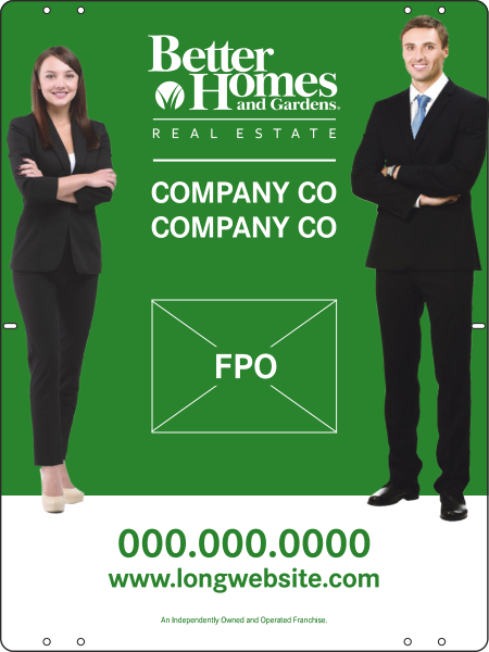 Better Homes and Gardens Real Estate Sign Panel, 24 GA Steel, 24"h x 18"w