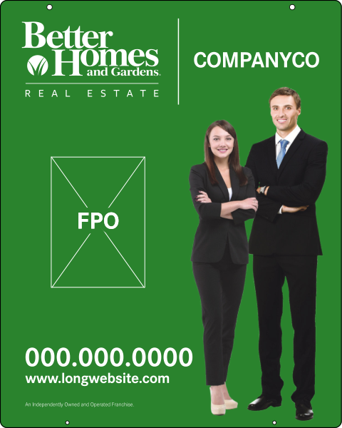 Better Homes and Gardens Real Estate Hanging Sign Panel, 30"h x 24"w, 3mm Aluminum Composite