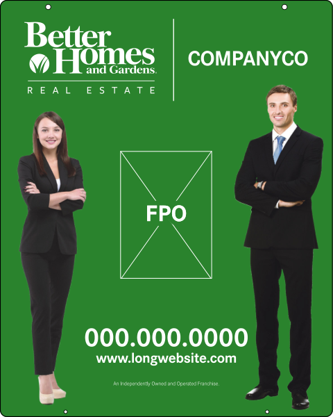 Better Homes and Gardens Real Estate Hanging Sign Panel with grommets, 24 GA steel 30"h x 24"w