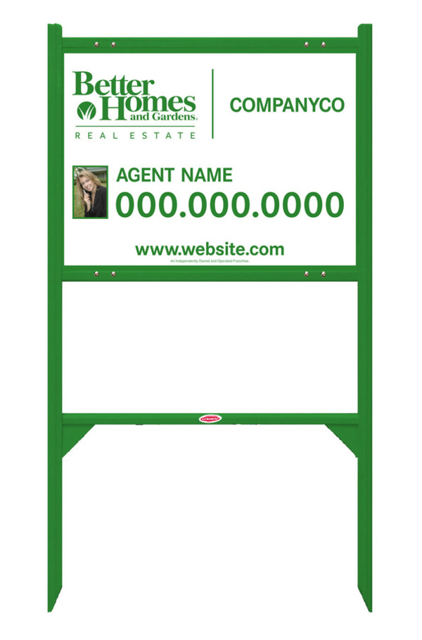 Angle Iron Frame And Photo Sign Panel Unit, 18"H X 24"W, Green