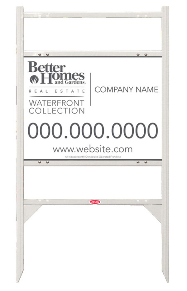 Waterfront Collection Angle Iron Sign Frame And Panel Unit With Two Rider Inserts, 24 GA Steel 18"H X 24"W