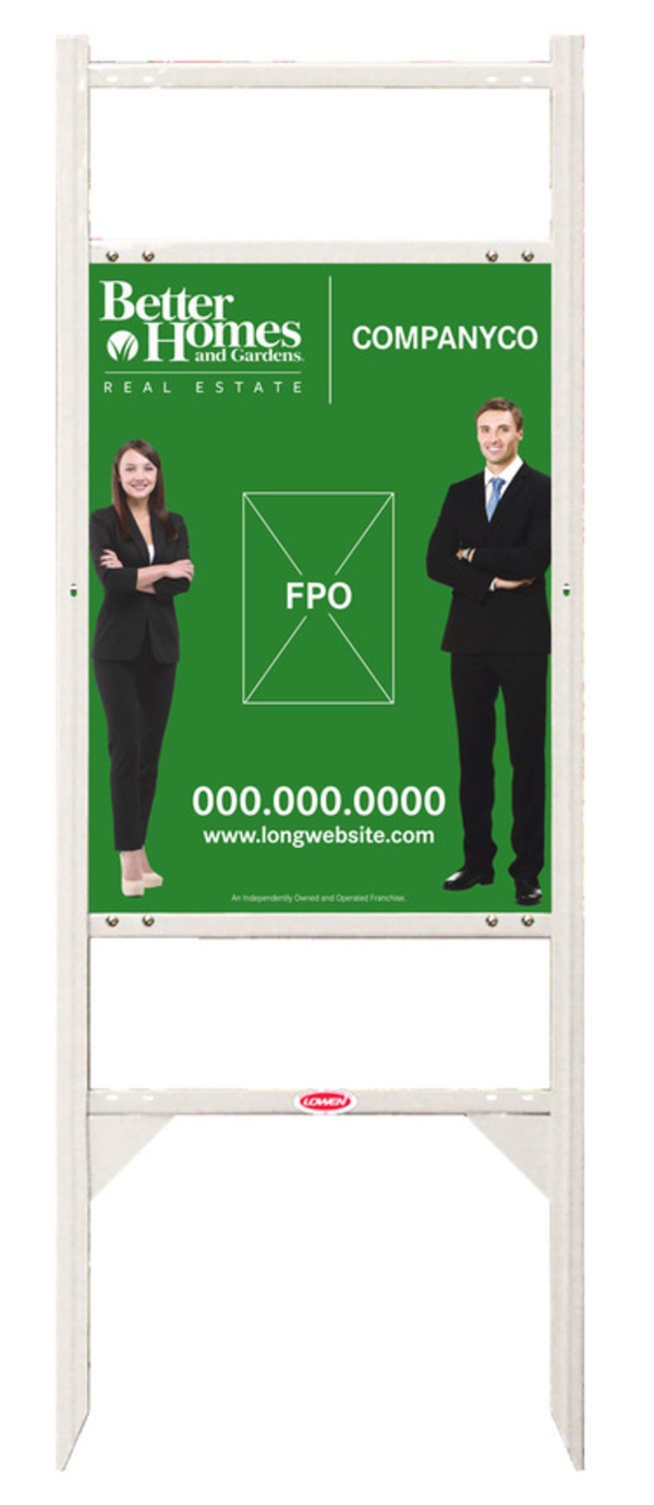 Better Homes and Gardens Real Estate Angle Iron Frame with Two Rider Inserts and Sign Panel Unit, 24"h x 18"w