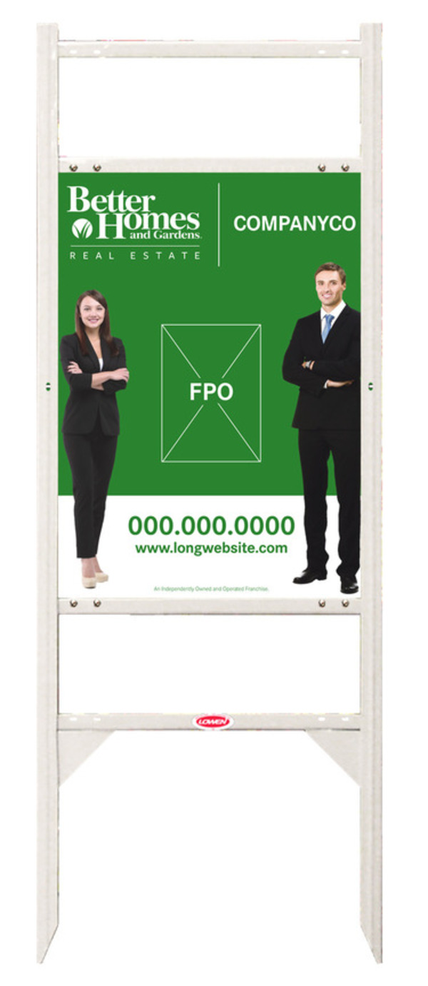 Better Homes and Gardens Real Estate Angle Iron Frame with Two Rider Inserts and Sign Panel Unit, 24"h x 18"w