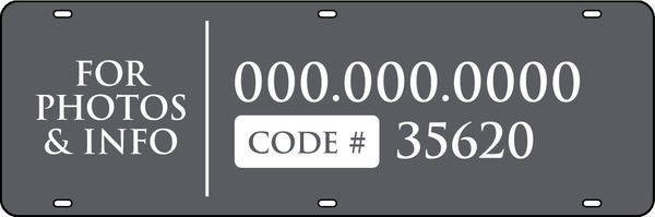 For Photos & Info Text Sign Riders, 6"H X 18"W, Steel