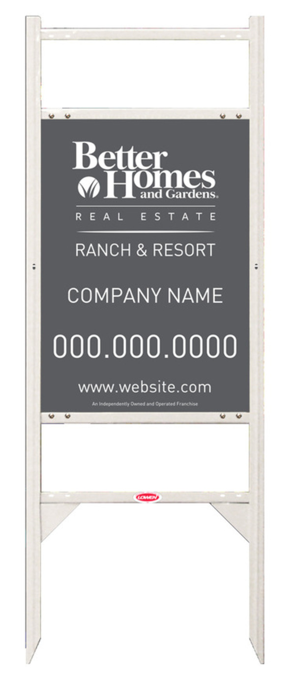 Ranch And Resort Angle Iron Frame And Sign Panel Unit With Two Rider Inserts, 24 GA Steel 24"H X 18"W