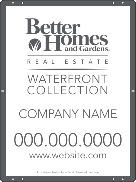 Waterfront Collection Real Estate Sign Panel, 24 GA Steel 24"H X 18"W