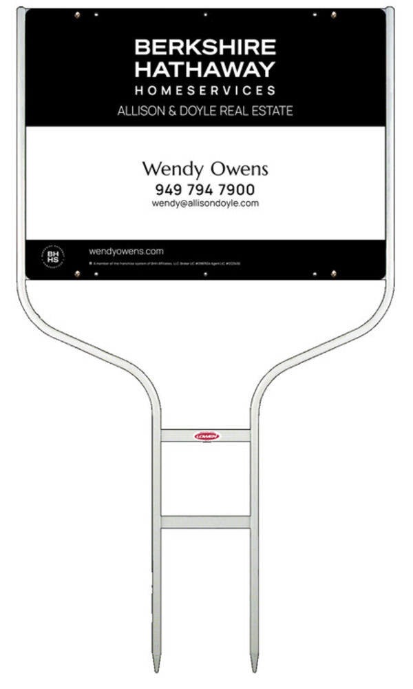 Round Rod Frame And Agent Sign Panel Unit, 18"H X 24"W, Steel