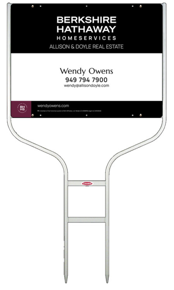 Round Rod Frame And Agent Sign Panel Unit, 18"H X 24"W, Steel