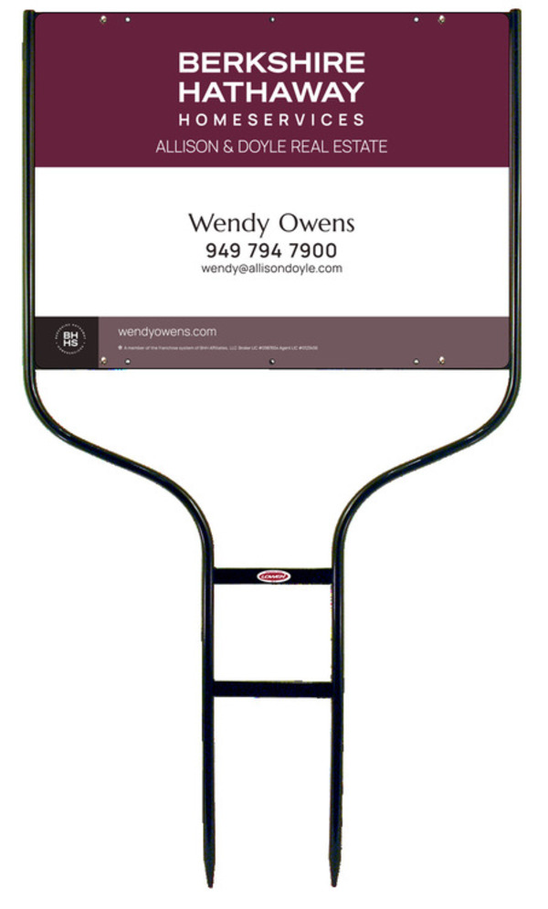 Round Rod Frame And Agent Sign Panel Unit, 18"H X 24"W, Steel