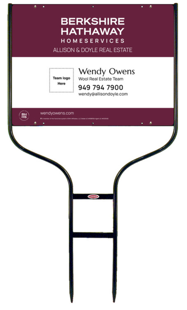 Round Rod Frame And Team Logo Sign Panel Unit, 18"H X 24"W, Steel