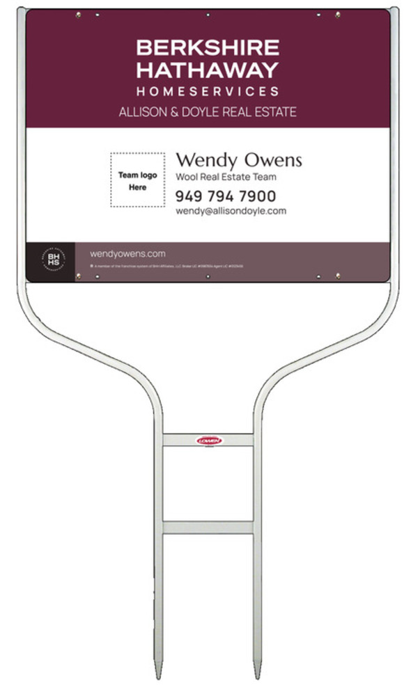 Round Rod Frame And Team Logo Sign Panel Unit, 18"H X 24"W, Steel