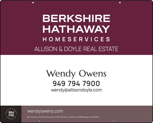 Hanging Agent Sign Panel, 24"H X 30"W, Steel