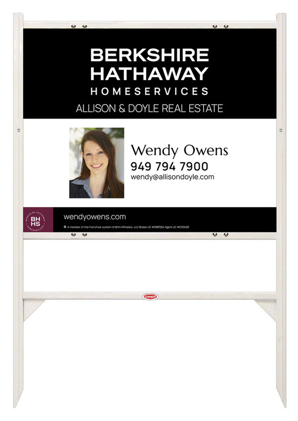 Angle Iron Frame And Agent Photo Sign Panel Unit, 24"H X 30"W, Steel