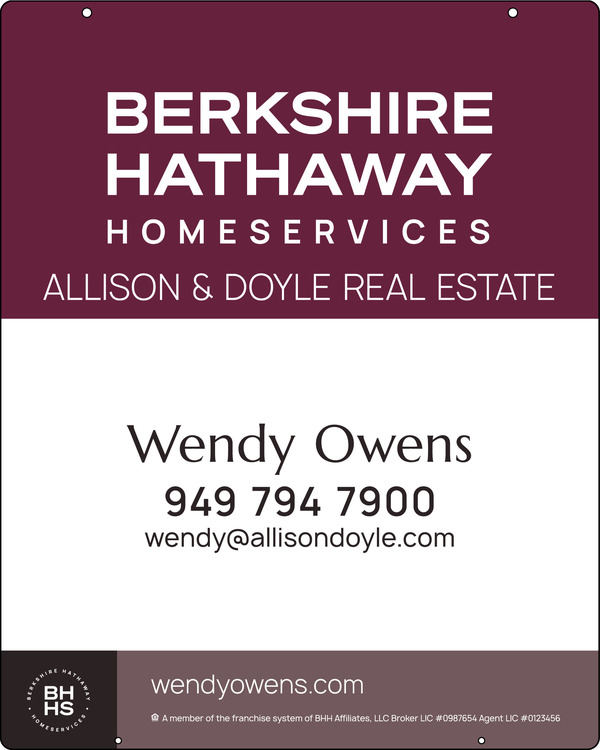 Hanging Agent Sign Panel, 30"H X 24"W, 3mm Aluminum Composite