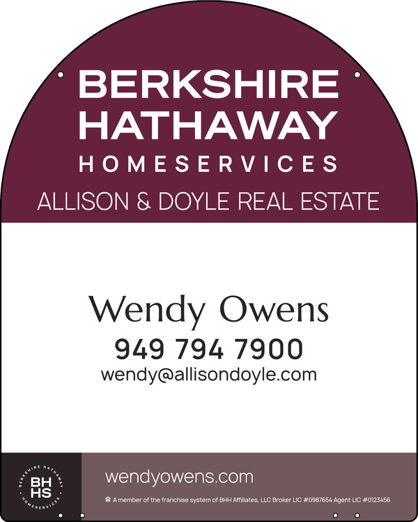 Hanging Arc Top Agent Sign Panel, 30"H X 24"W, Steel