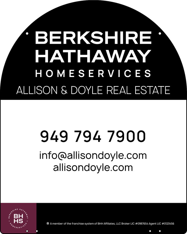 Reflective Hanging Arc Top Office Sign Panel, 30"H X 24"W, 3mm Aluminum Composite