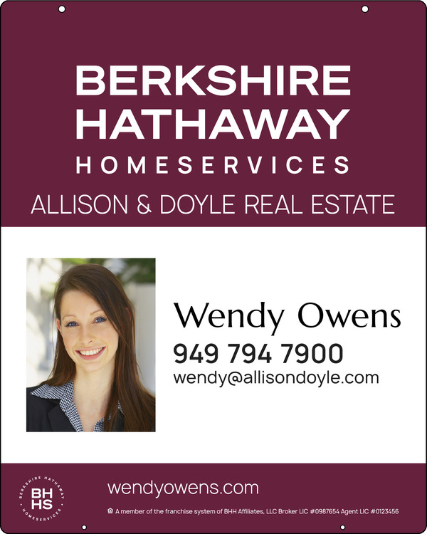 Hanging Agent Photo Sign Panel, 30"H X 24"W, 3mm Aluminum Composite