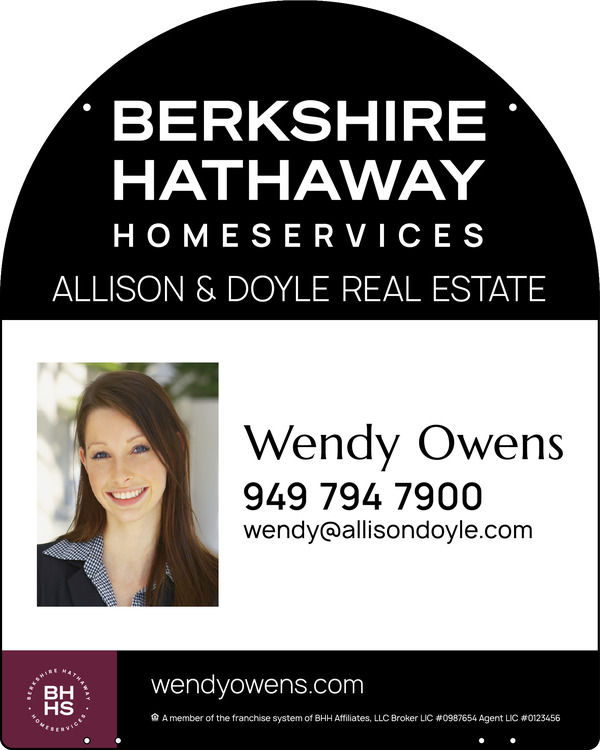 Hanging Arc Top Agent Photo Sign Panel, 30"H X 24"W, Steel