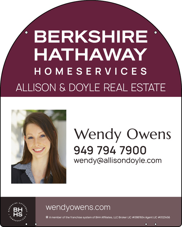 Hanging Arc Top Agent Photo Sign Panel, 30"H X 24"W, Steel