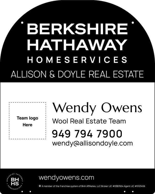 Reflective Hanging Yard Arm Dome Team Logo Sign Panel, 30"H X 24"W, 3mm Aluminum Composite