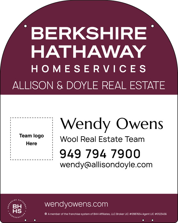 Hanging Yard Arm Dome Team Logo Sign Panel, 30"H X 24"W, 3mm Aluminum Composite