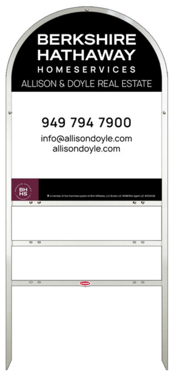 Arc Top Frame W/ 2 Rider Inserts And Office Sign Panel Unit, 30"H X 24"W, Steel