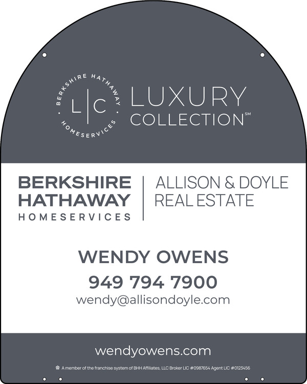 Hanging Arc Top Agent Sign Panel, 30"H X 24"W, 3mm Aluminum Composite