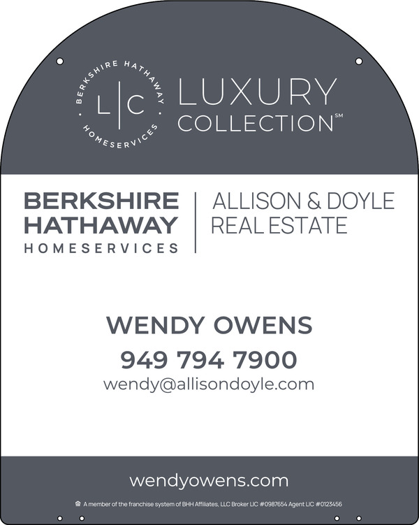 Reflective Hanging Yard Arm Dome Agent Sign Panel, 30"H X 24"W, 3mm Aluminum Composite