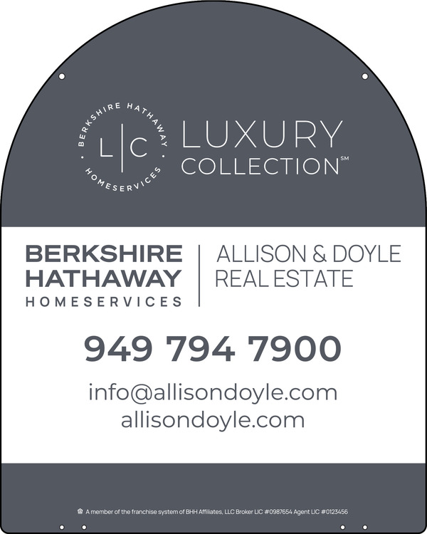 Reflective Hanging Arc Top Office Sign Panel, 30"H X 24"W, 3mm Aluminum Composite