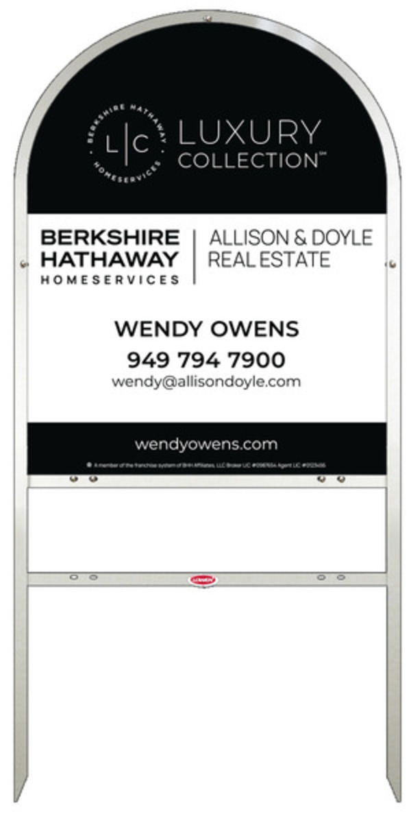 Arc Top Frame W/ 1 Rider Inserts And Agent Sign Panel Unit, 30"H X 24"W, Steel