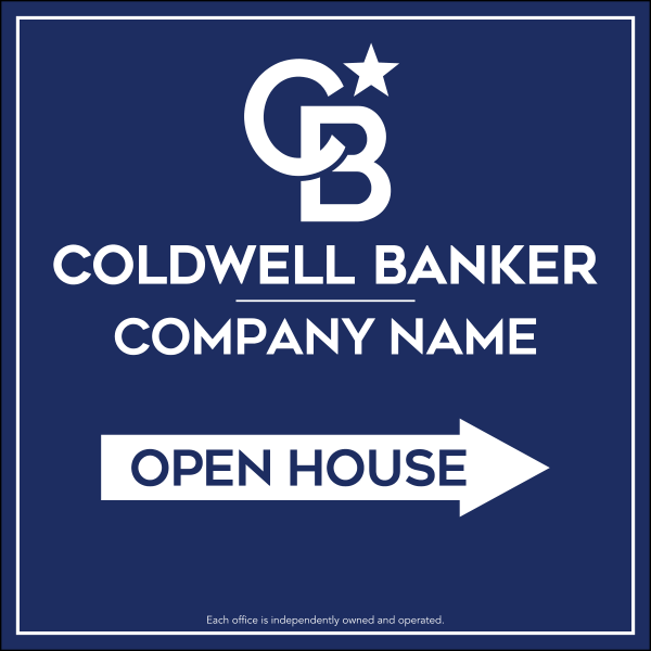 Directional Office Open House Sign Panel, 24"H X 24"W, 4mm Corrugated
