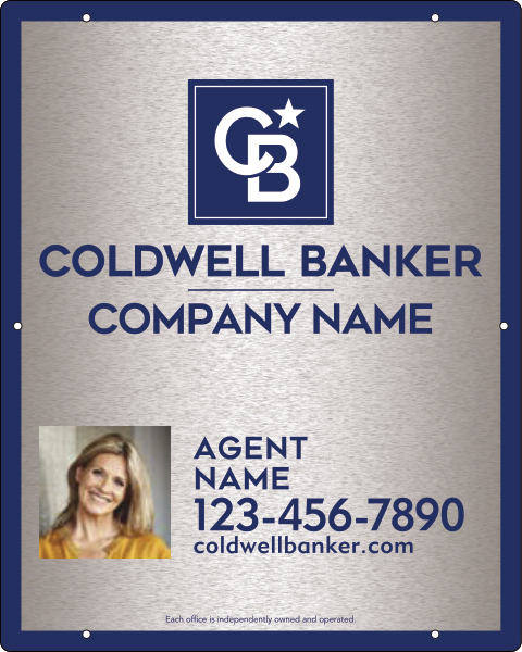 Agent Photo Hanging Sign Panel, 30"H X 24"W, 3mm Brushed Aluminum Composite