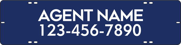 Agent Name Sign Rider, 6"H X 24"W, .090 Poly