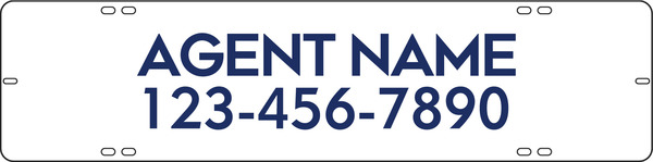 Agent Name Sign Rider, 6"H X 24"W, .090 Poly