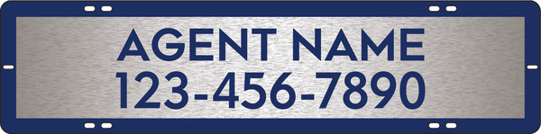 Agent Name Sign Rider, 6"H X 24"W, 3mm Brushed Aluminum Composite