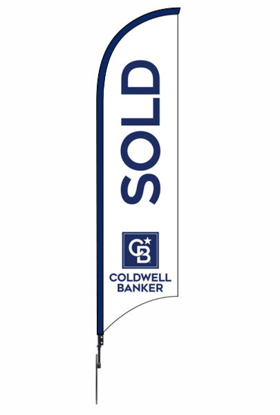 Coldwell Banker&reg; Real Estate SOLD FEATHER FLAG AND POLE, 12-foot