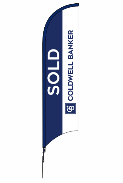 Coldwell Banker&reg; Real Estate SOLD FEATHER FLAG AND POLE, 12-foot