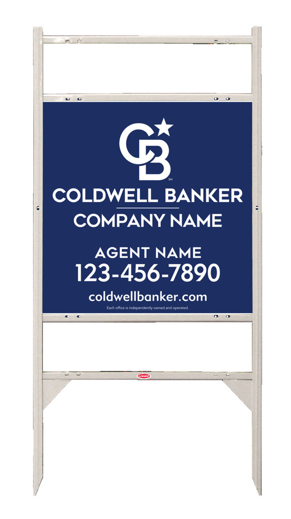 Angle Iron Frame W/ 2 Rider Inserts And Agent Sign Panel Unit, 24"H X 24"W, .040 Aluminum