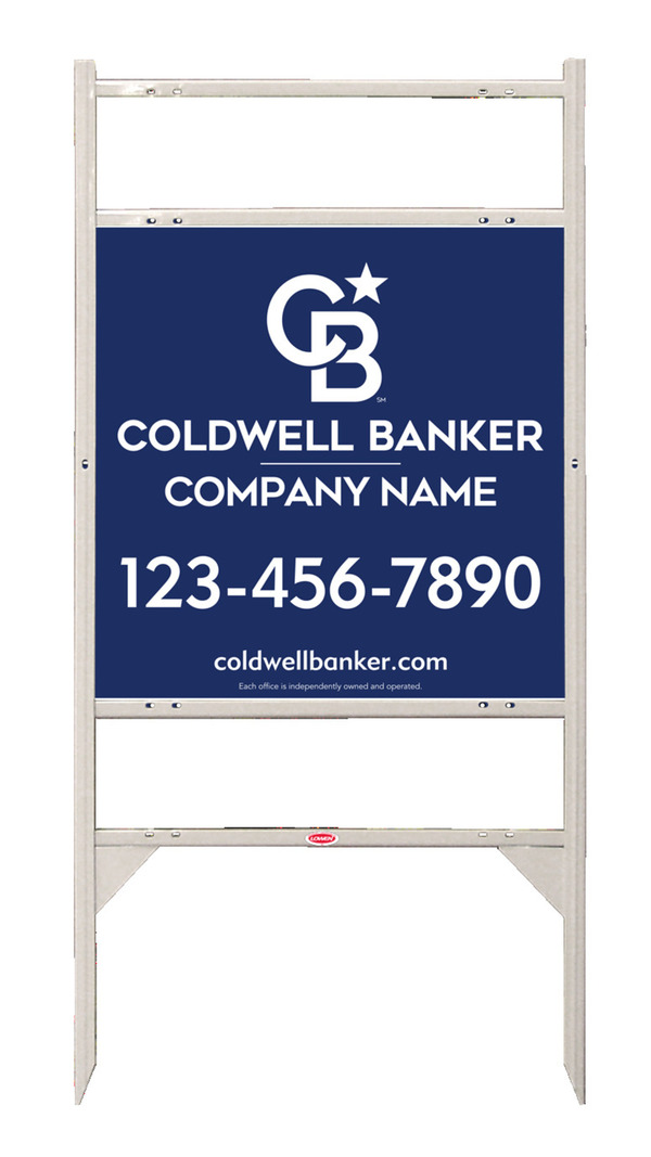 Angle Iron Frame W/ 2 Rider Inserts And Reflective Office Sign Panel Unit, 24"H X 24"W, .040 Aluminum