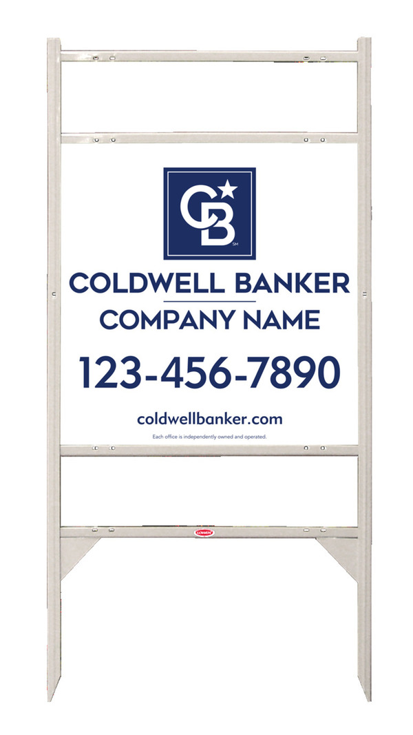 Angle Iron Frame W/ 2 Rider Inserts And Reflective Office Sign Panel Unit, 24"H X 24"W, .040 Aluminum