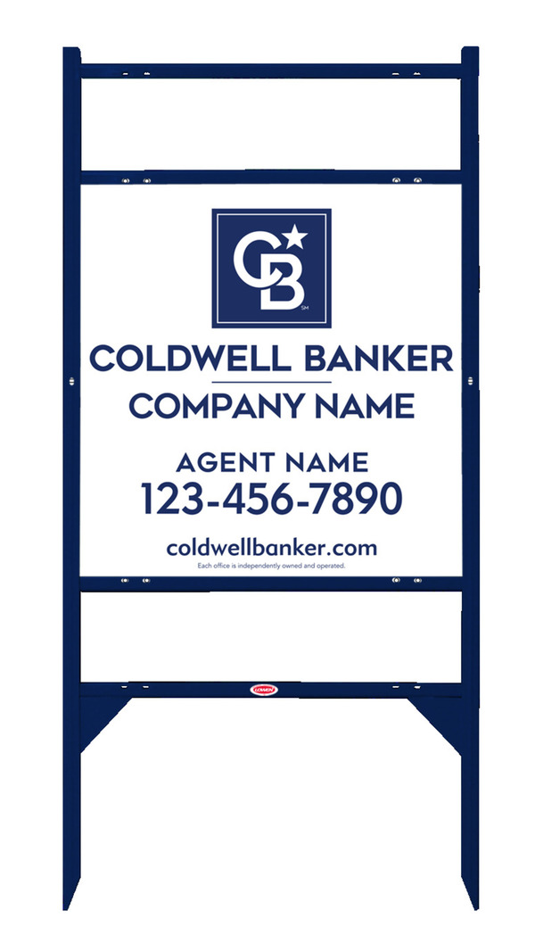 Angle Iron Frame W/ 2 Rider Inserts And Agent Sign Panel Unit, 24"H X 24"W, .040 Aluminum