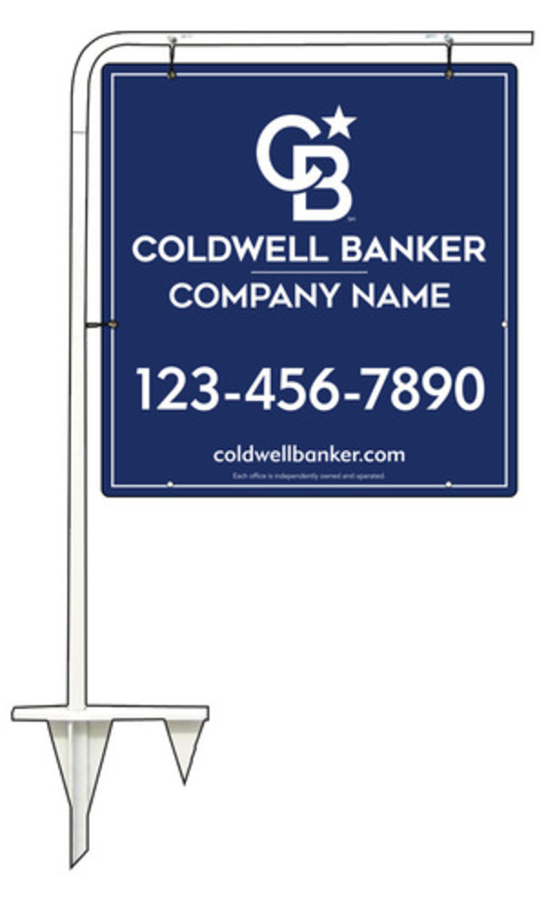 Tubular Stake And Reflective Office Sign Panel Unit, 25"H X 24"W, .063 Aluminum