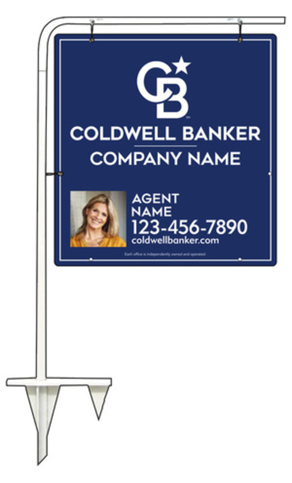 Tubular Stake And Reflective Agent Photo Sign Panel Unit, 25"H X 24"W, 3mm Aluminum Composite