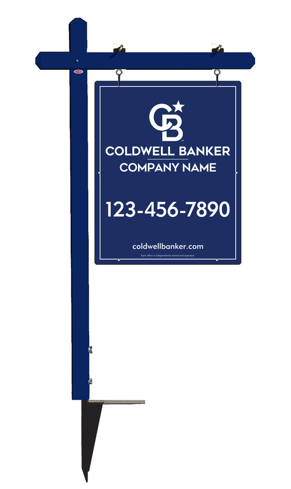 Sign Post And Reflective Office Sign Panel Unit, 30"H X 24"W, .063 Aluminum