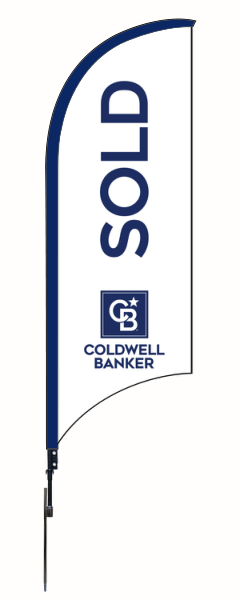 Coldwell Banker&reg; Real Estate SOLD FEATHER FLAG AND POLE, 9-foot